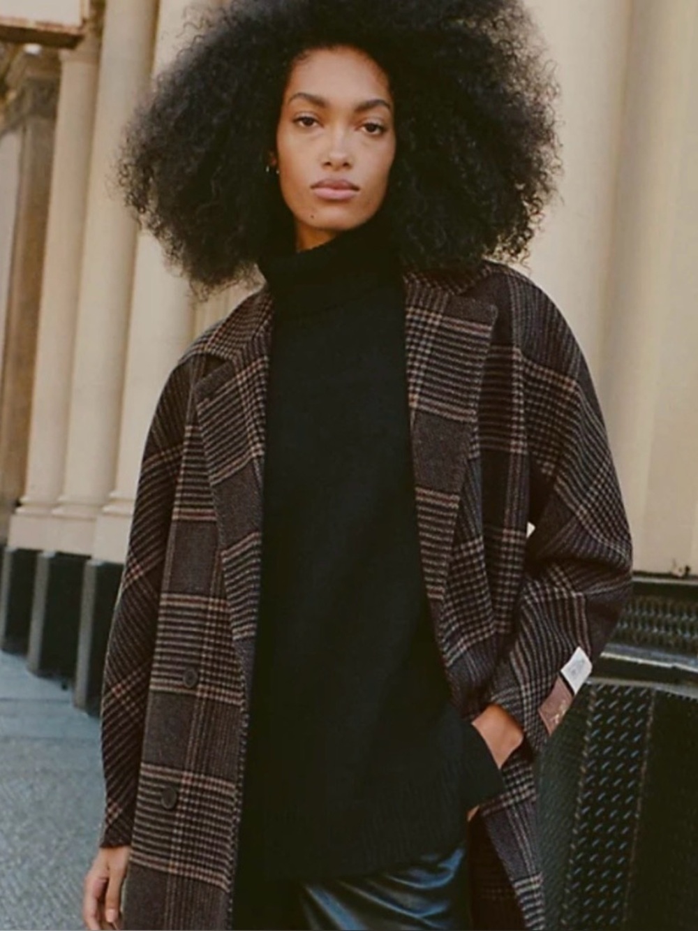 Aritzia Babaton Oversized Slouch Coat Edward Plaid Rich Mocha size 1 (XS-S) Rare
